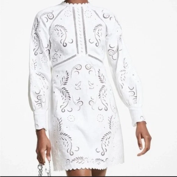 Michael Kors Dresses Michael Kors White Floral Embroidered